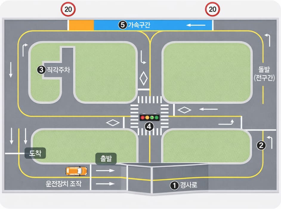 장내기능시험 시험코스 안내